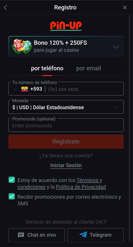 pin up ecuador registro movil