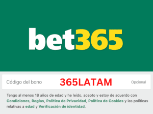 Codigo bonus bet365